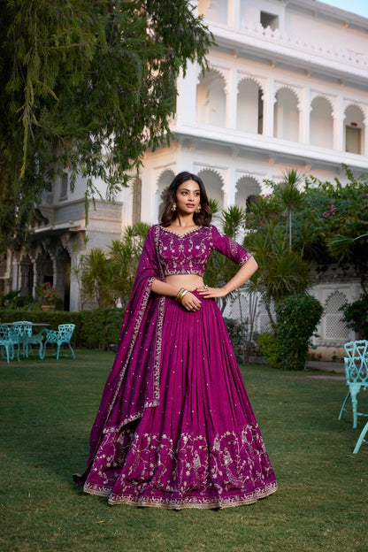 Stylish Purple Lehenga Set for Weddings & Special Events