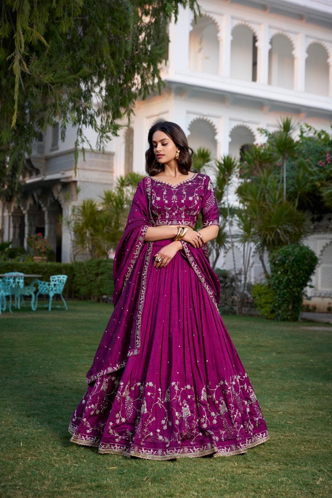 Stylish Purple Lehenga Set for Weddings & Special Events