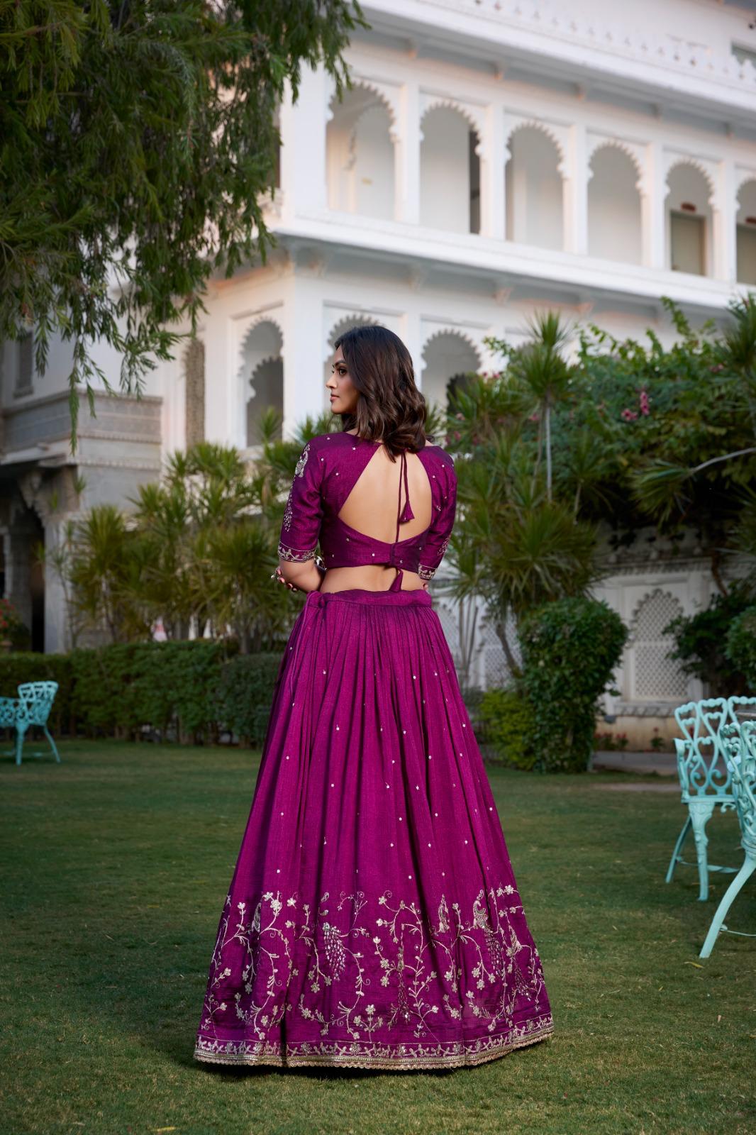 Stylish Purple Lehenga Set for Weddings & Special Events