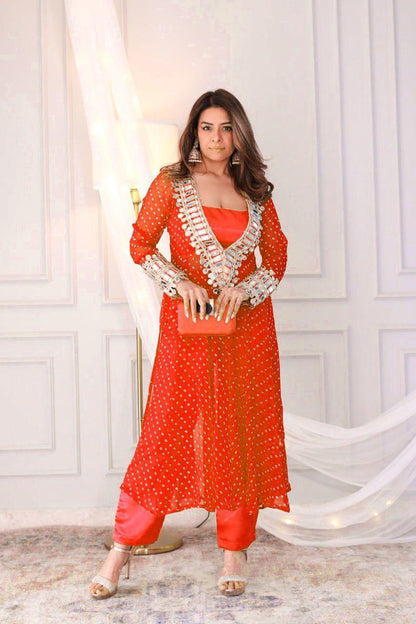 Three Piece Ready to Wear Kurta Pant with Tube Blouse