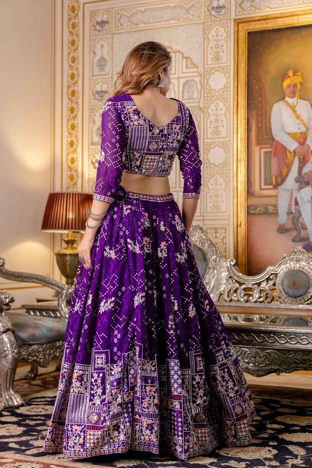 Traditional Embroidered Lehenga Choli with Dupatta