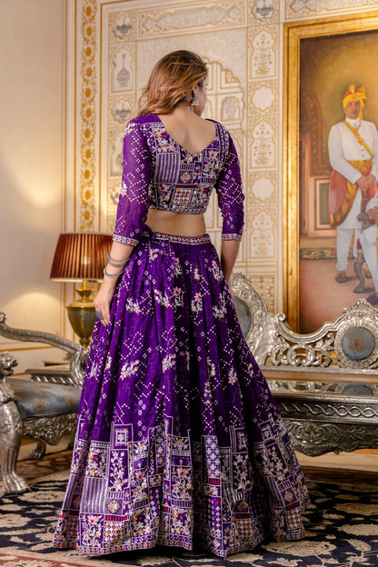 Traditional Embroidered Lehenga Choli with Dupatta
