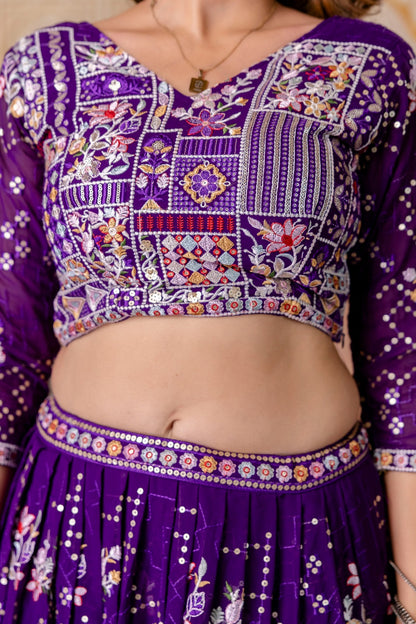 Traditional Embroidered Lehenga Choli with Dupatta