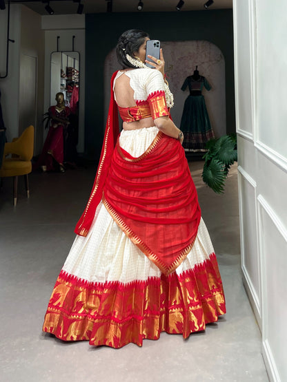 Traditional Kalyani Cotton Lehenga Choli with Dupatta