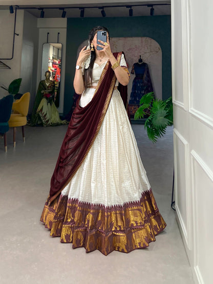 Traditional Kalyani Cotton Lehenga Choli with Dupatta