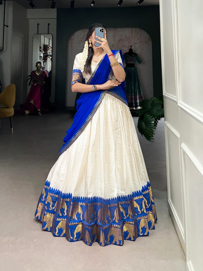 Traditional Kalyani Cotton Lehenga Choli with Dupatta