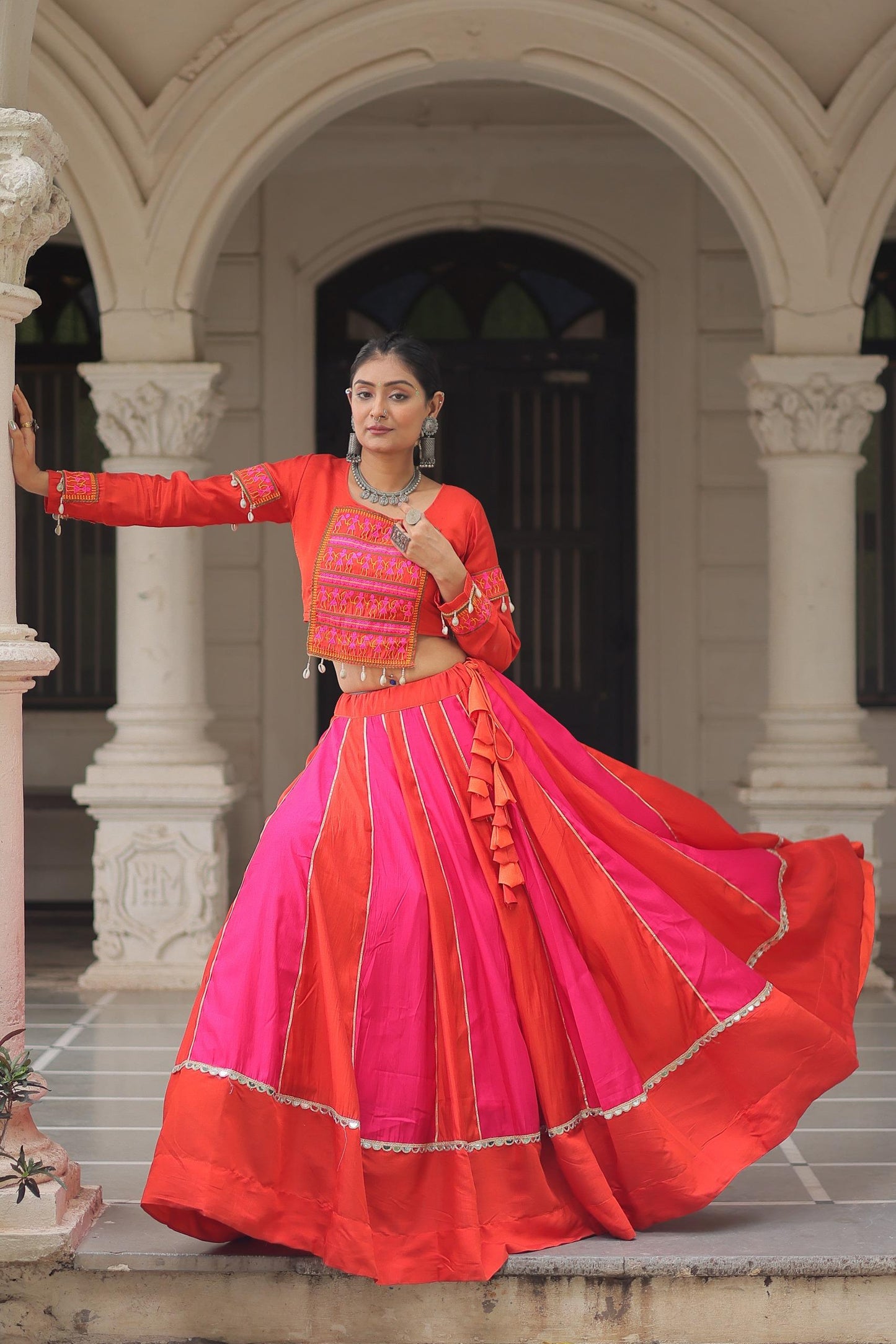 Mirror Work Lehenga Choli Set for Festive & Wedding Wear