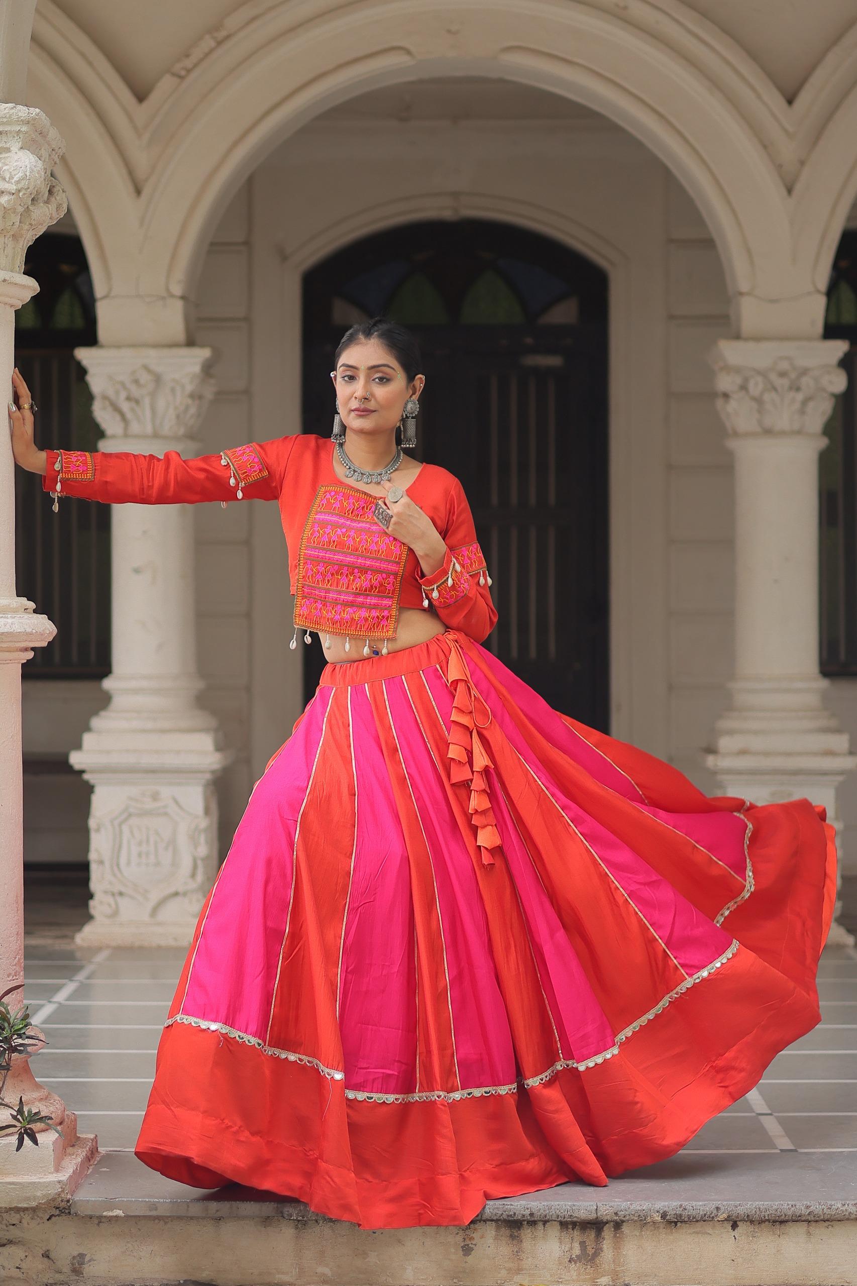 Mirror Work Lehenga Choli Set for Festive & Wedding Wear