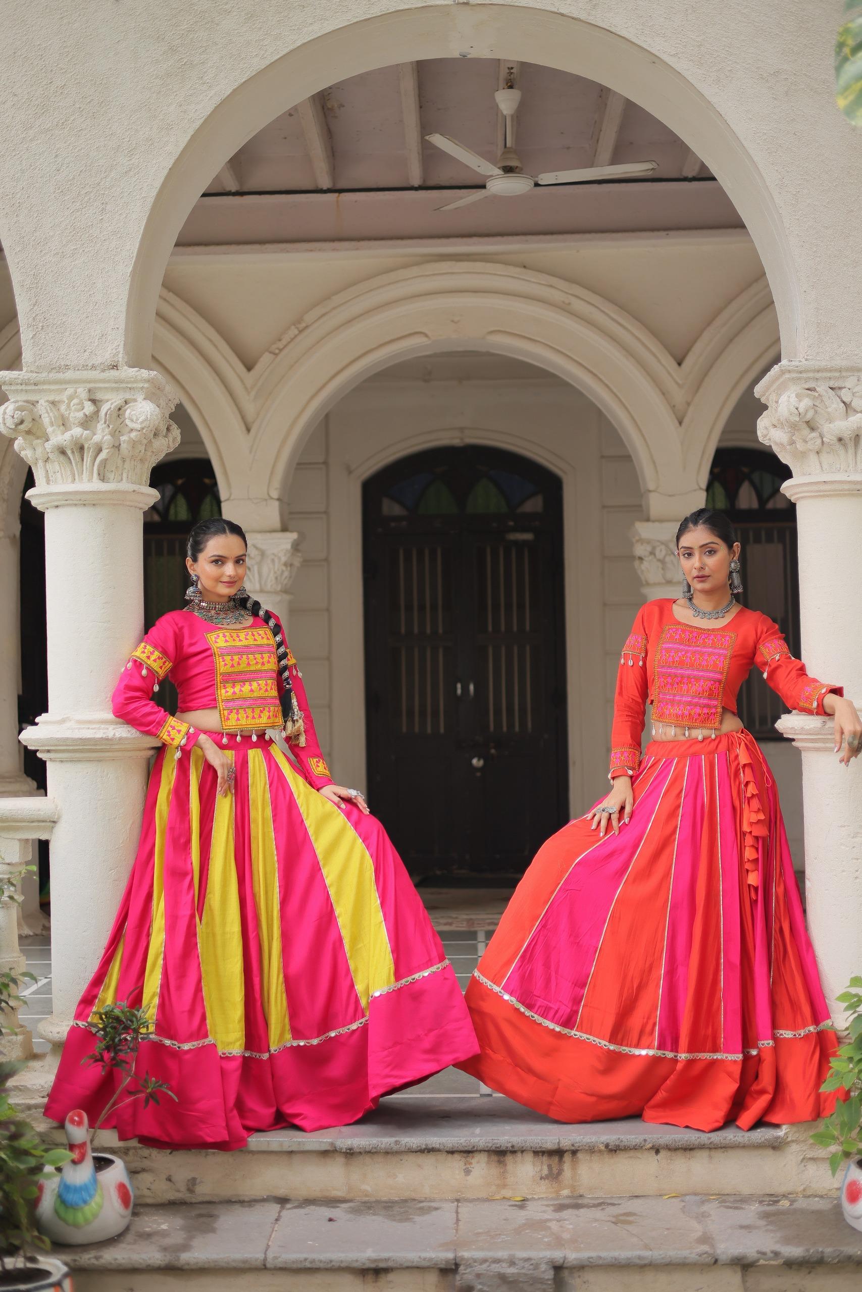 Mirror Work Lehenga Choli Set for Festive & Wedding Wear