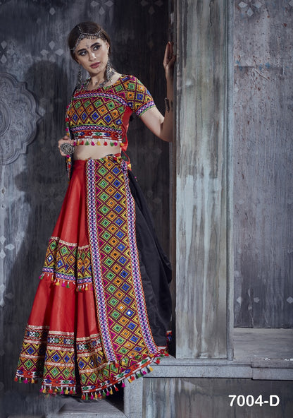Traditional Mirror Work Lehenga with Kutchi Embroidery