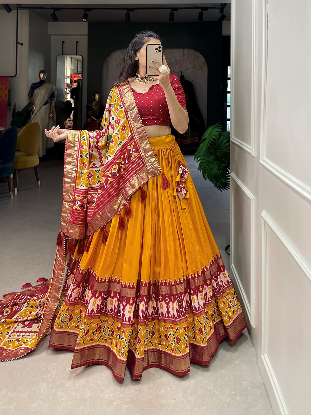 Traditional Patola Print Lehenga with Rich Ethnic Detailing