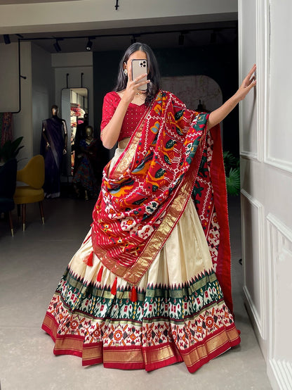 Traditional Patola Print Lehenga with Rich Ethnic Detailing