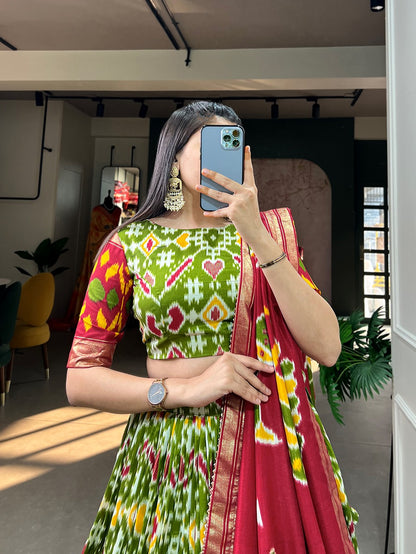 Traditional Patola Printed Lehenga Choli with Dupatta