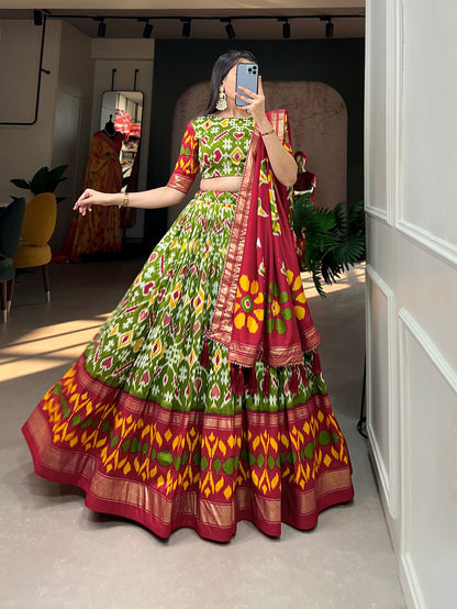 Traditional Patola Printed Lehenga Choli with Dupatta