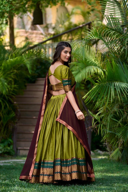 Traditional Silk Lehenga Set with Dupatta for Occasions