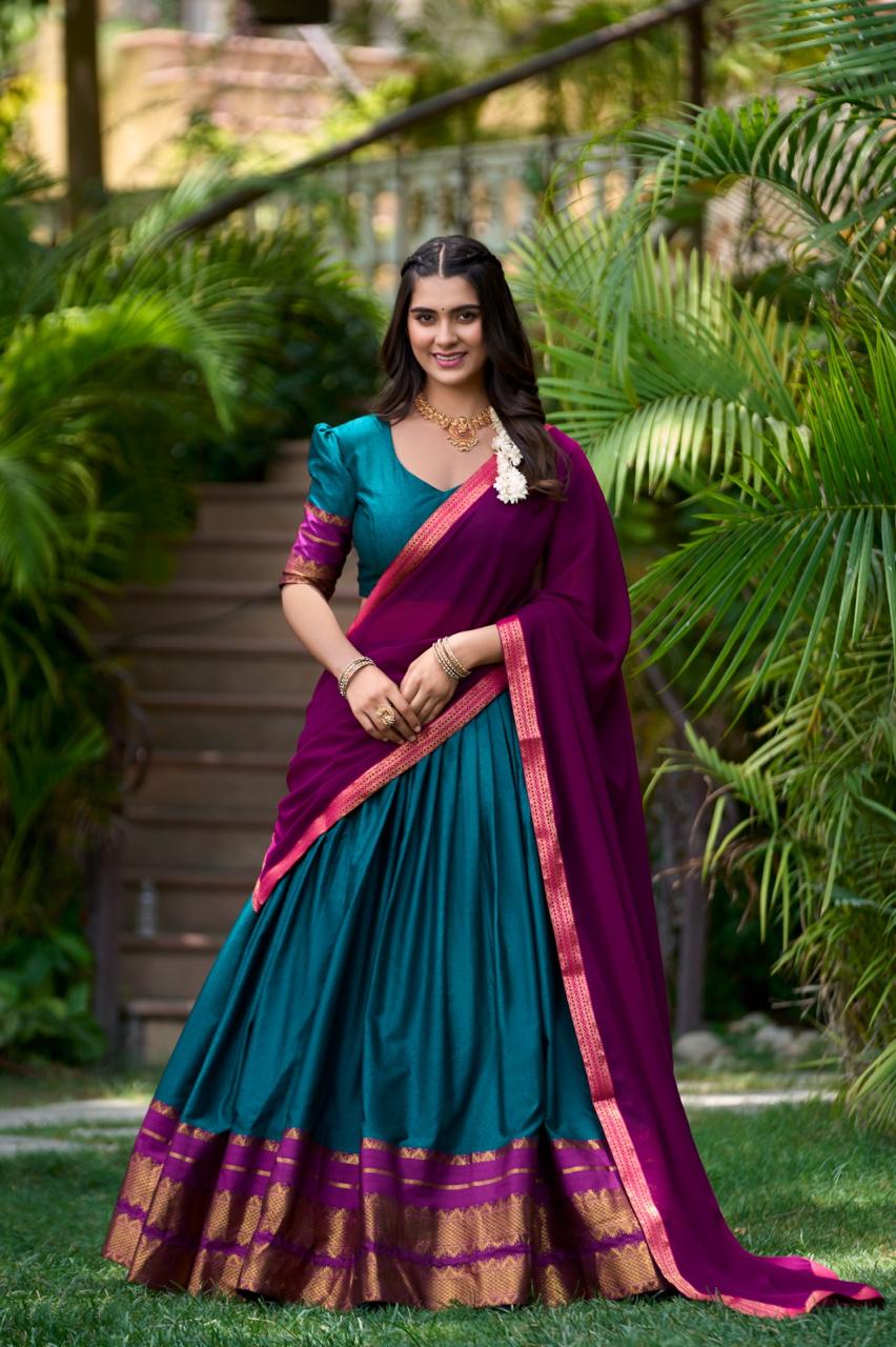 Traditional Silk Lehenga Set with Dupatta for Occasions