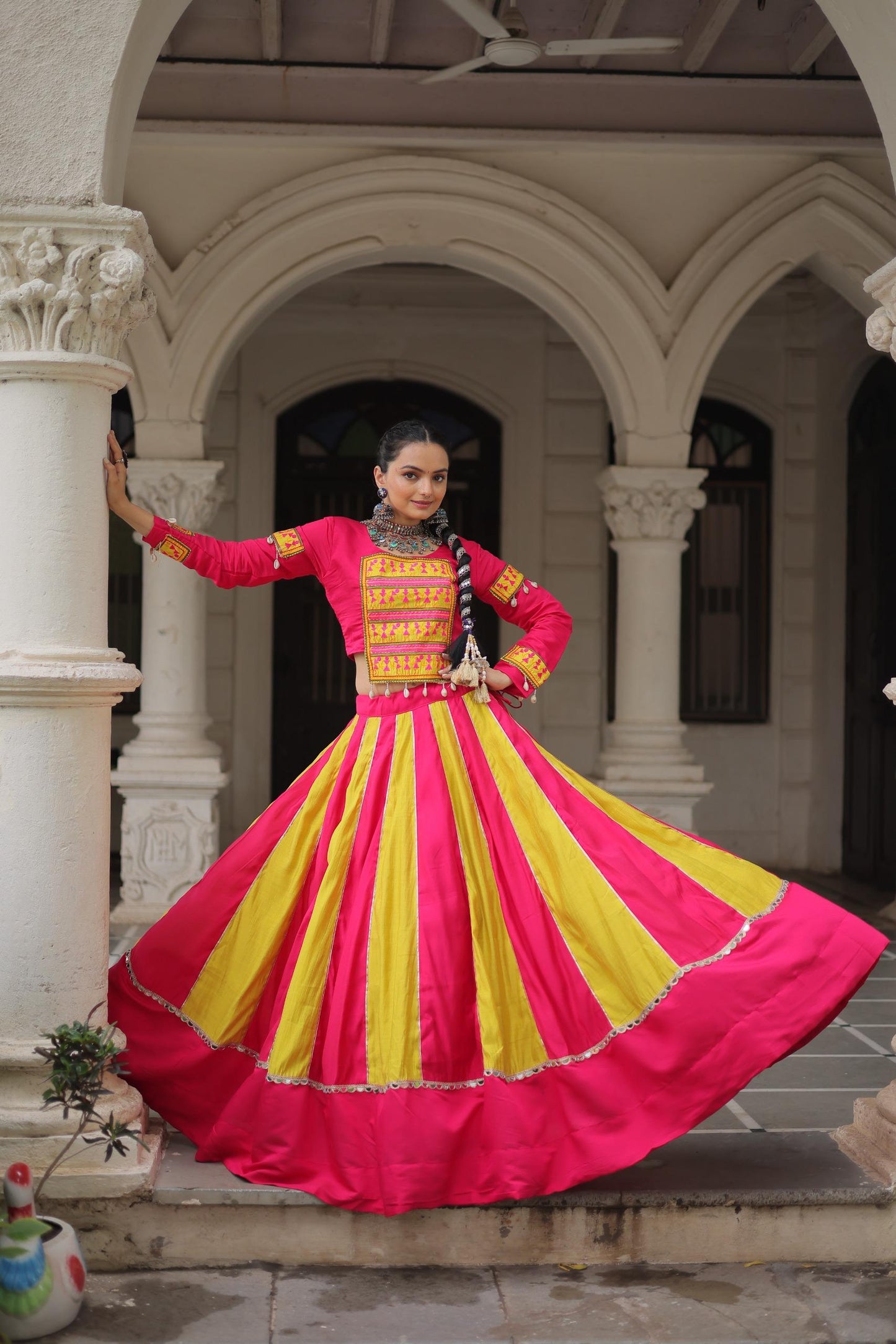 Mirror Work Lehenga Choli Set for Festive & Wedding Wear