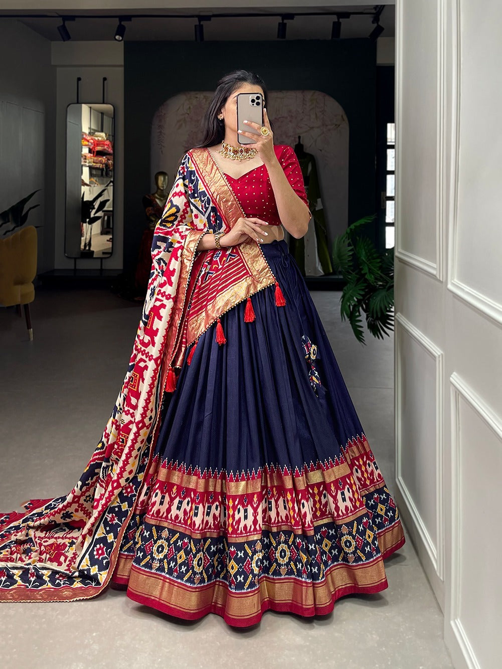 Traditional Patola Print Lehenga with Rich Ethnic Detailing