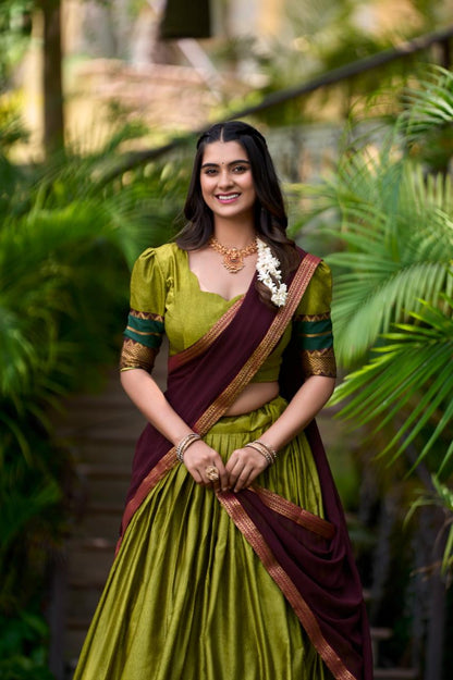 Traditional Silk Lehenga Set with Dupatta for Occasions