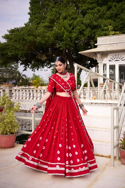 Trending Chanderi Bandhani Lehenga Collection for Women