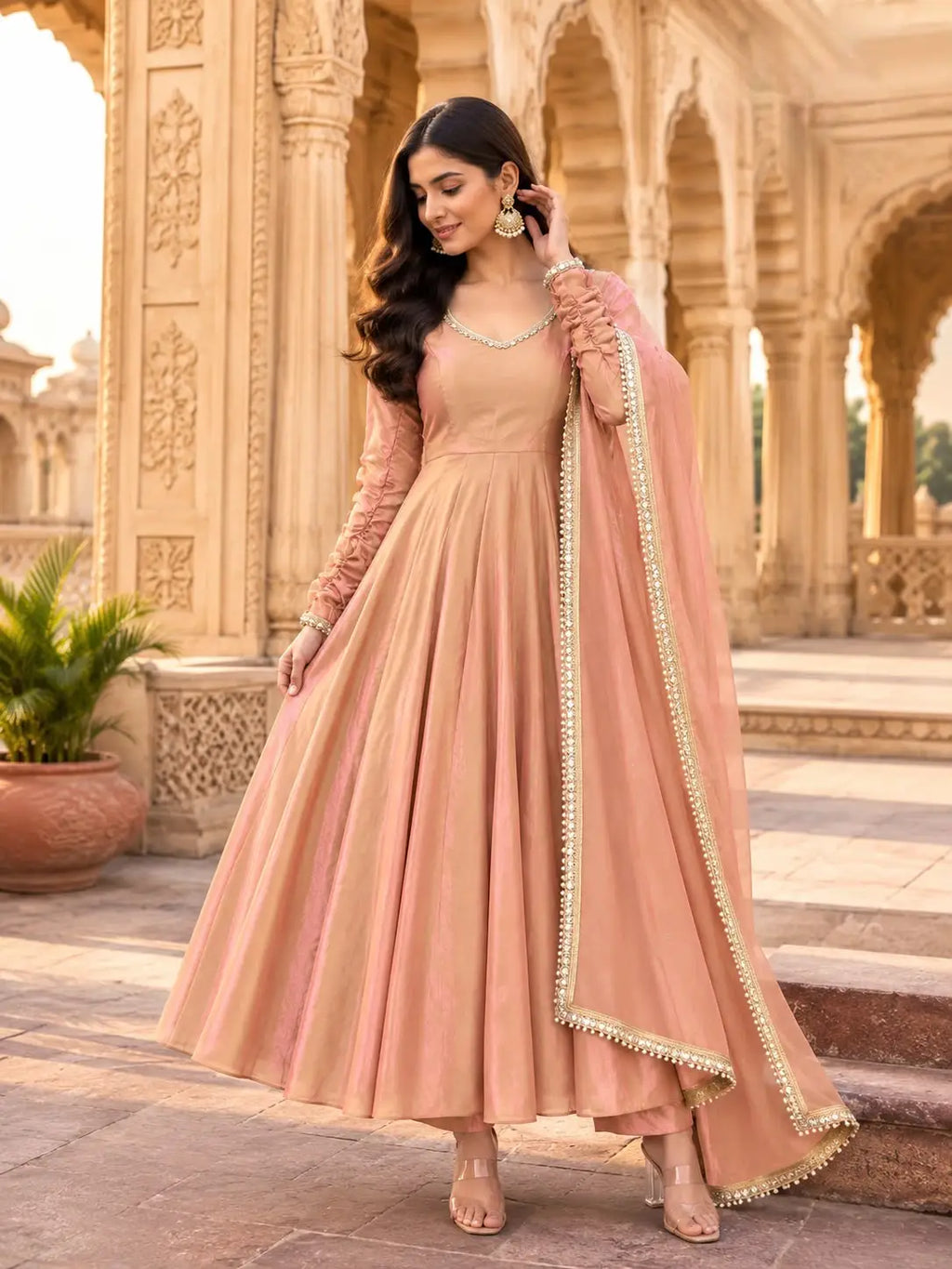 Trending Full Sleeve Party Wear Gown