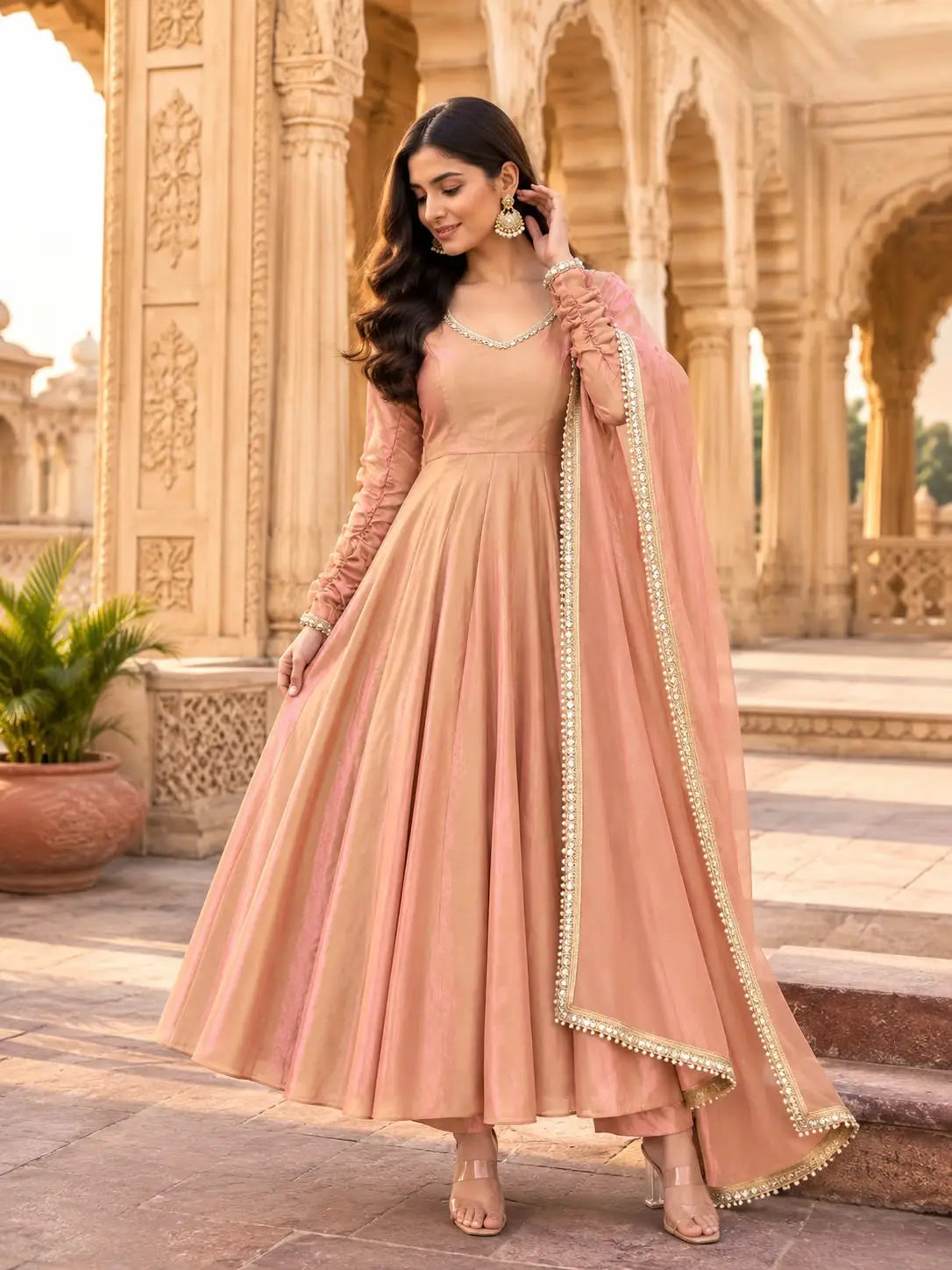 Trending Full Sleeve Party Wear Gown