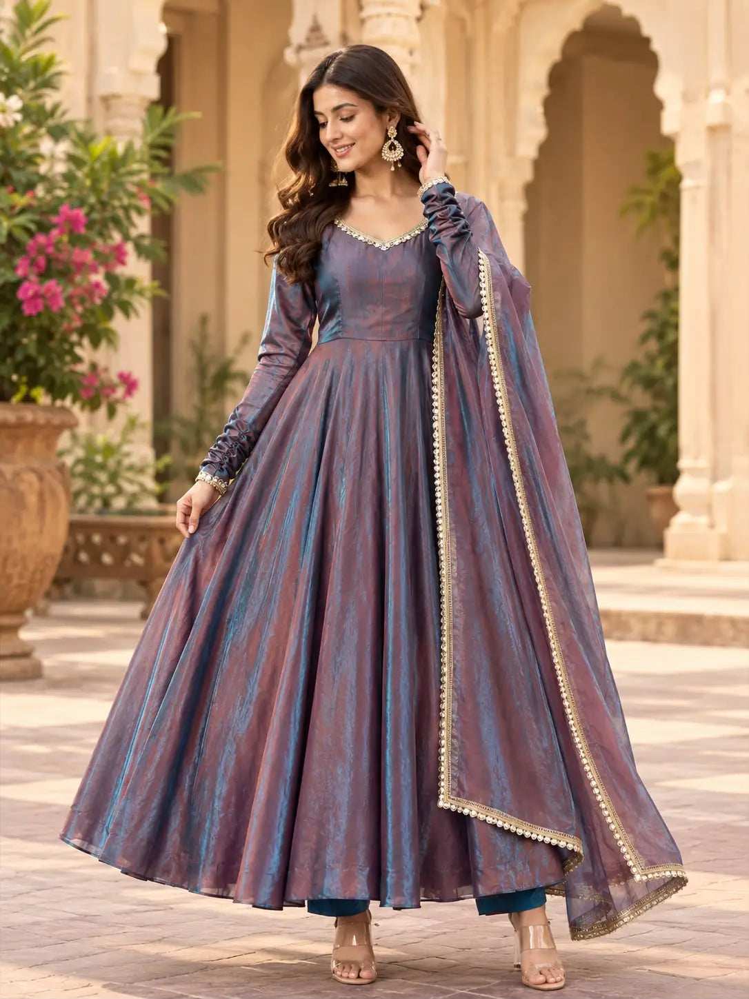 Trending Full Sleeve Party Wear Gown