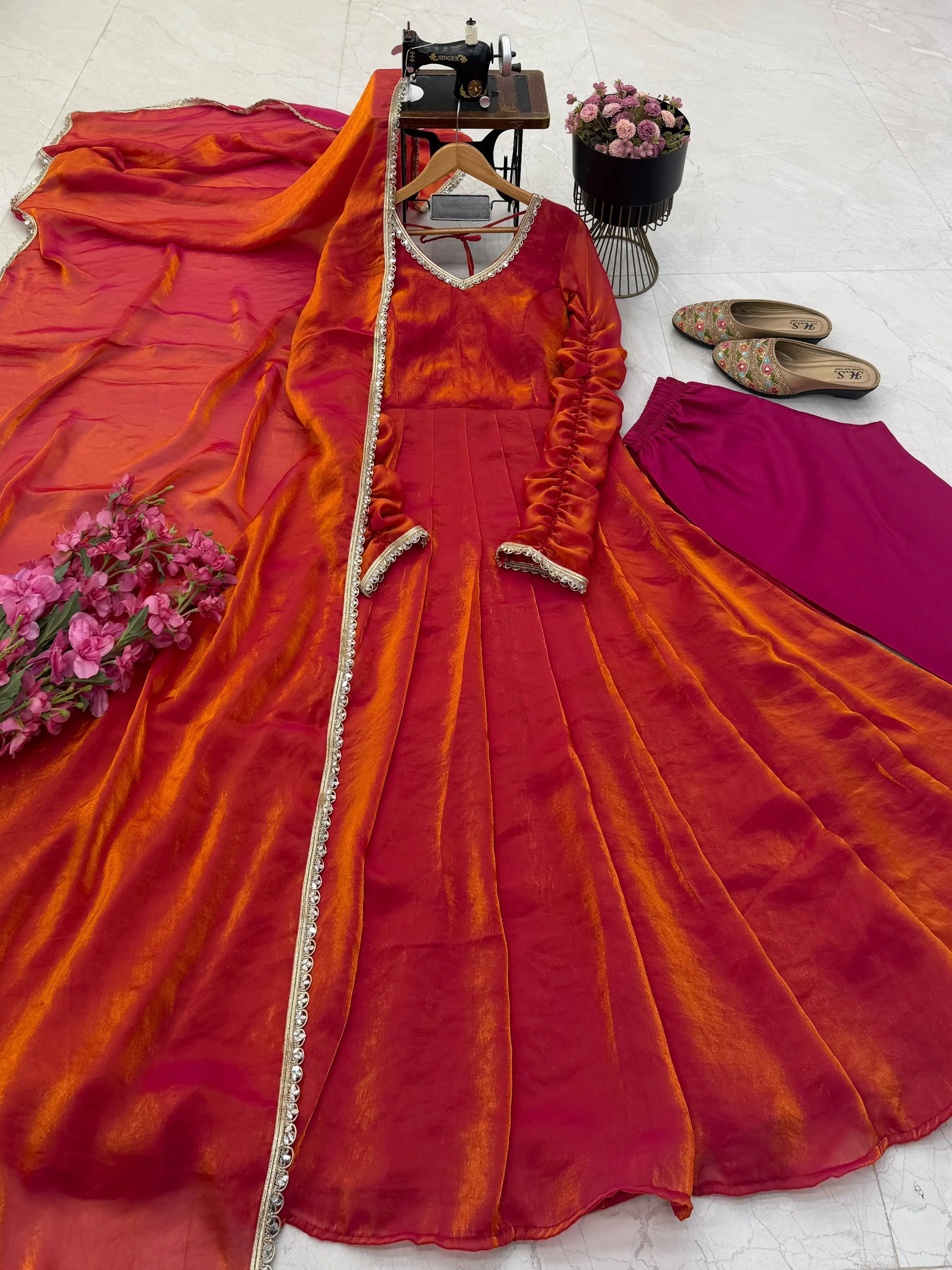 Trending Full Sleeve Party Wear Gown