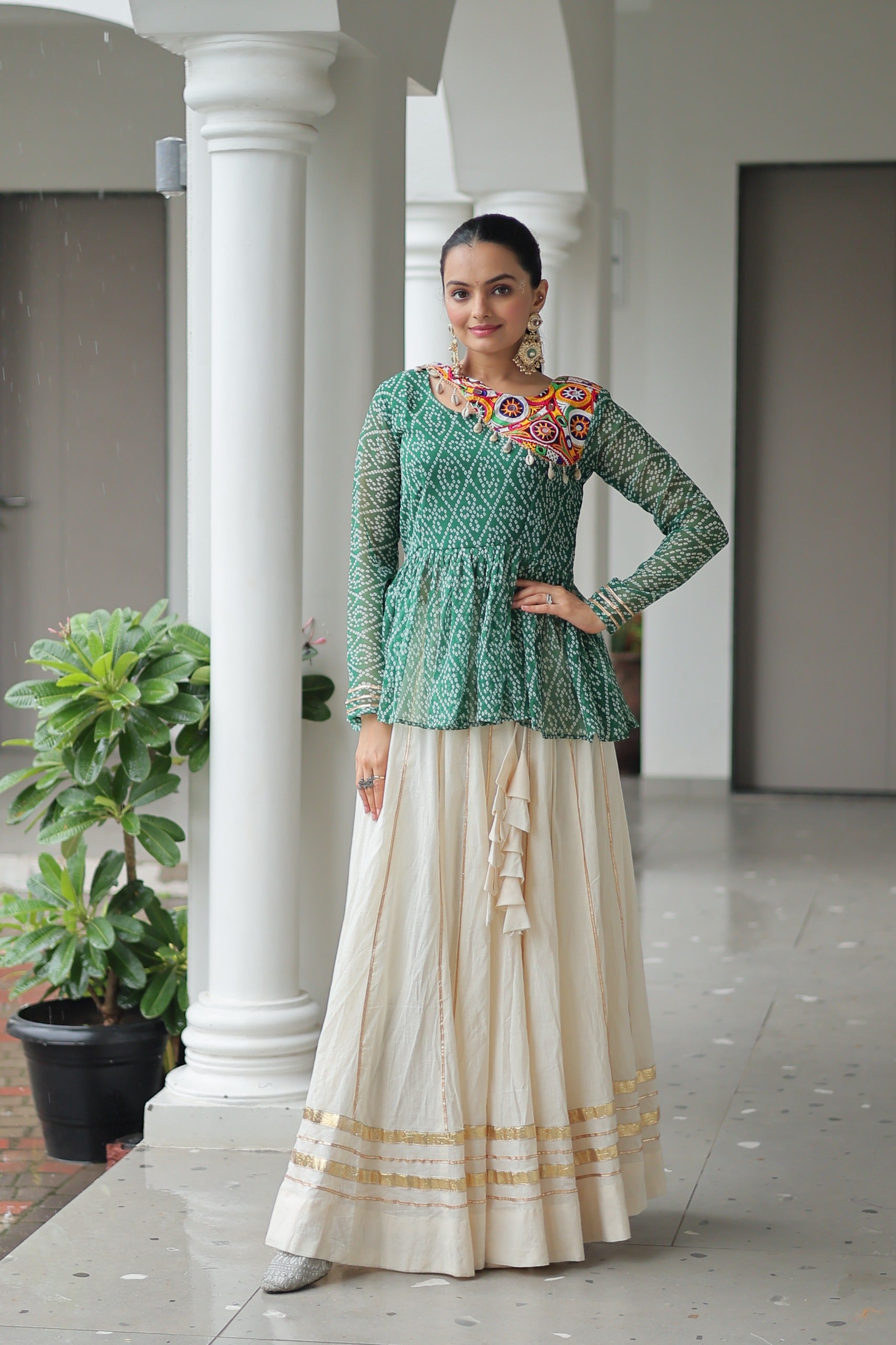 Trendy Peplum Top with Flared Skirt for Festive Looks
