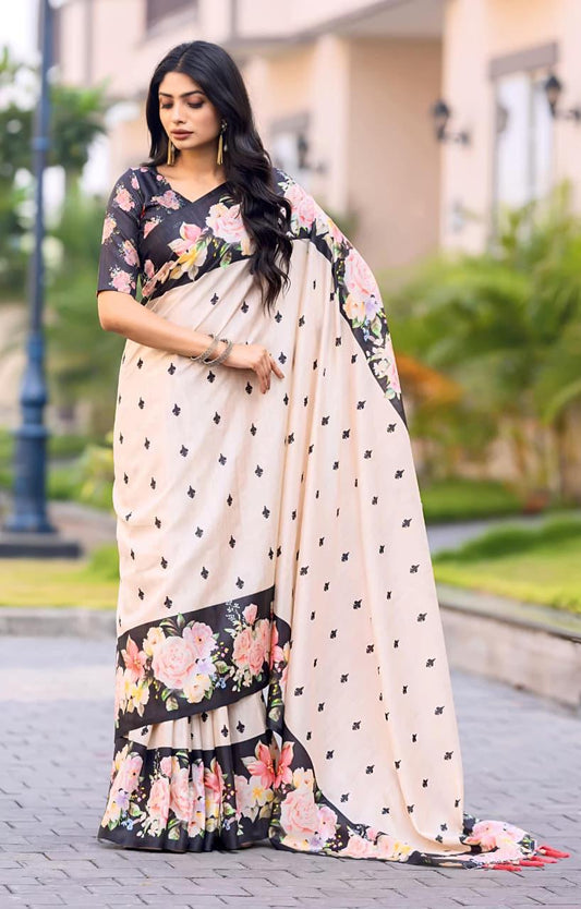 Tussar Silk Saree for Festive Occasion & Party Wear