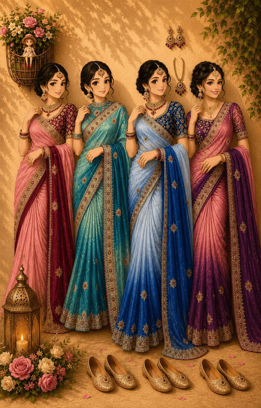 Two Tone Space Silk Saree