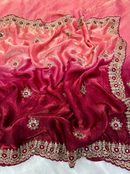Two Tone Space Silk Saree