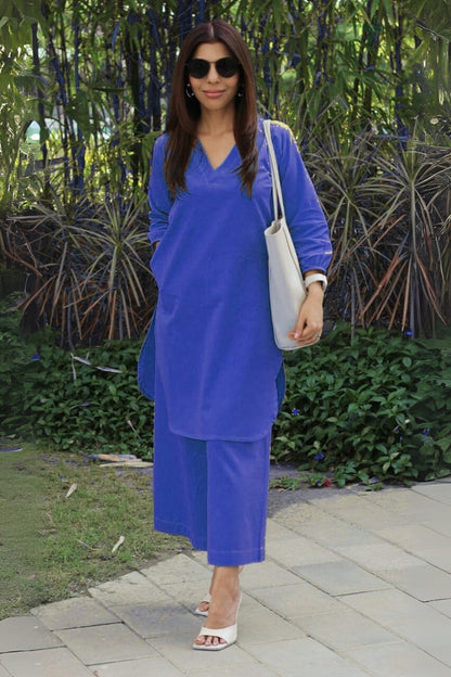 V Neck Bold Colors Co-Ord Set for Girls, Women