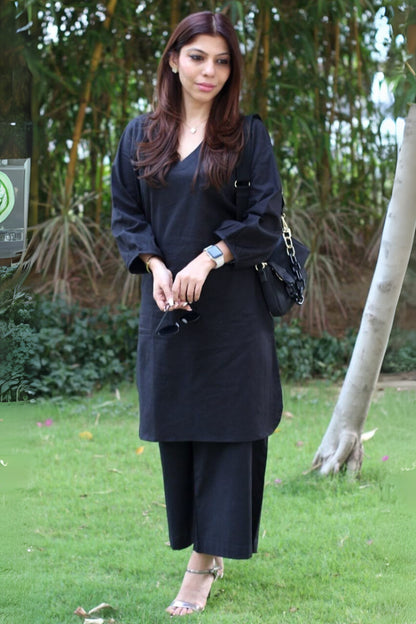 V Neck Bold Colors Co-Ord Set for Girls, Women