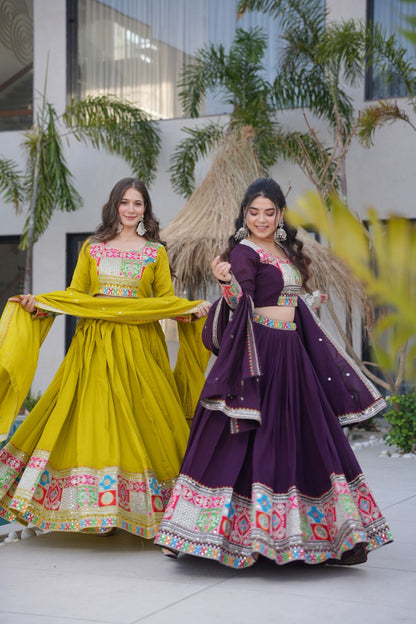 Vibrant Embroidered Lehenga Sets for Festive Celebrations