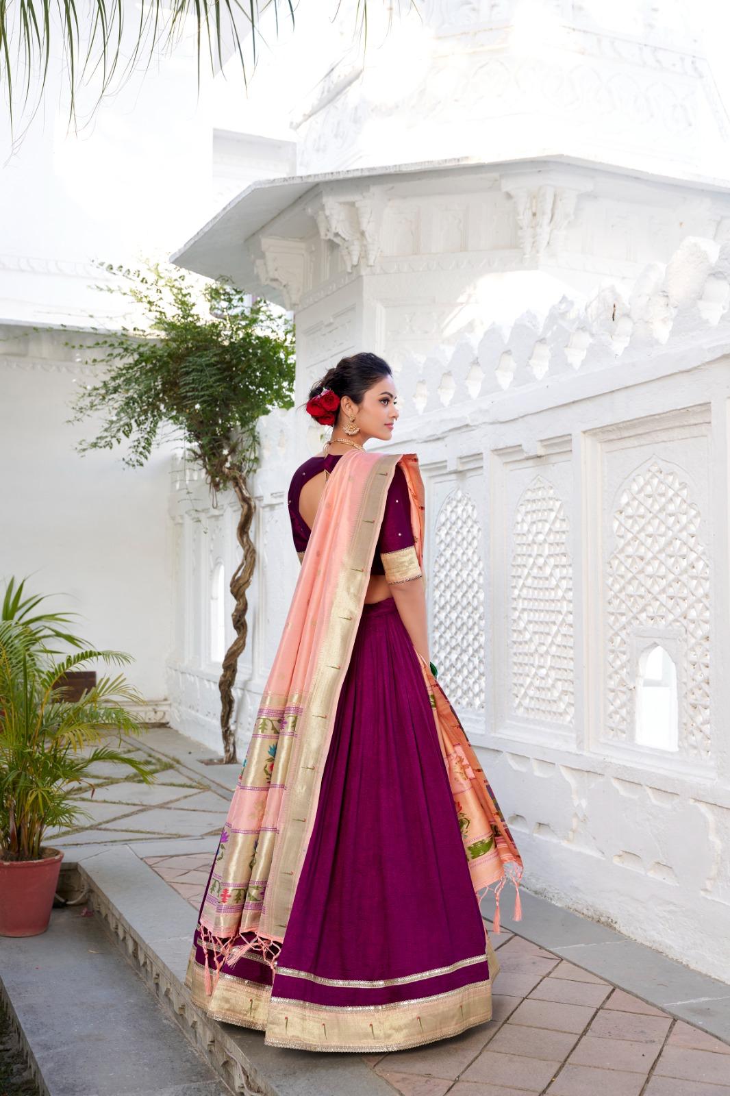 Vichitra Silk Lehenga Choli with Paithni Dupatta