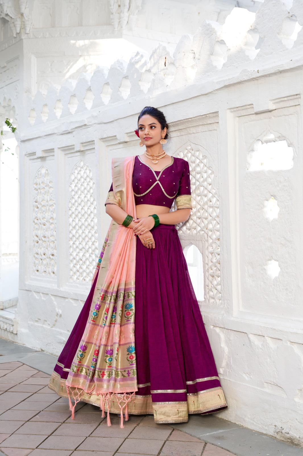 Vichitra Silk Lehenga Choli with Paithni Dupatta