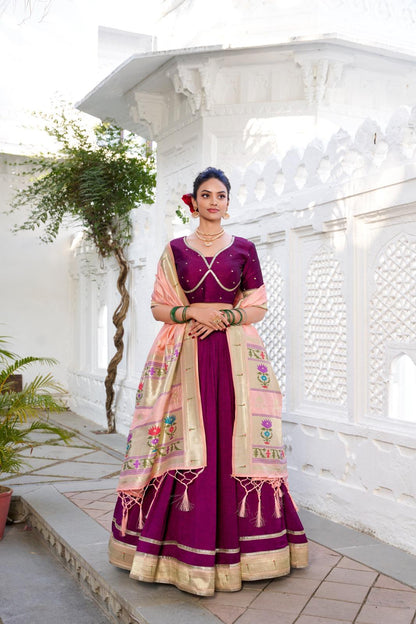 Vichitra Silk Lehenga Choli with Paithni Dupatta