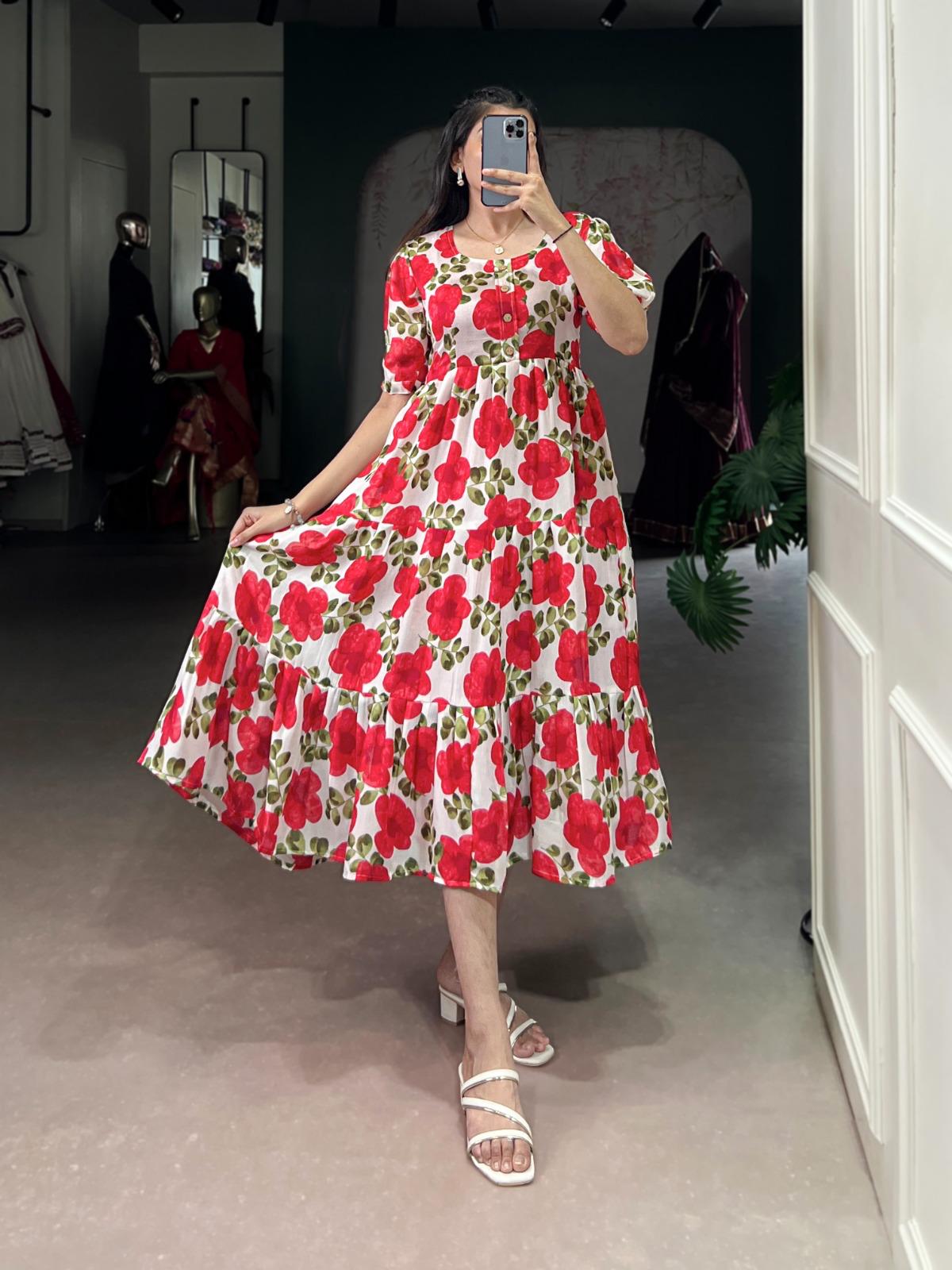 Vichritra Silk Kurti, or Frock for Girl  Summer Wear