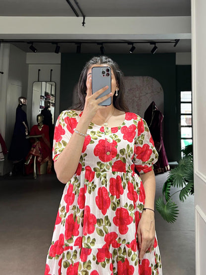 Vichritra Silk Kurti, or Frock for Girl  Summer Wear