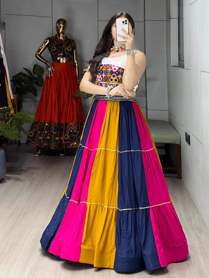 Designer Navratri Lehenga Choli with Kutchi Mirror Work