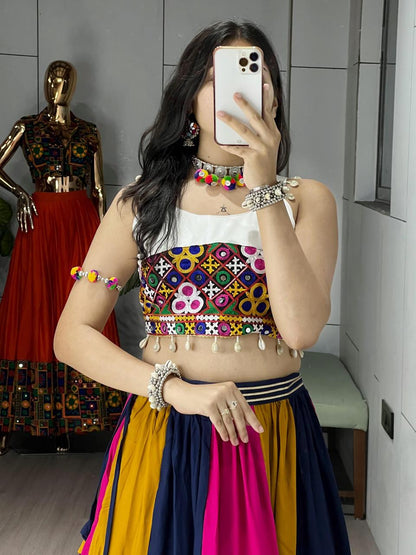 Designer Navratri Lehenga Choli with Kutchi Mirror Work