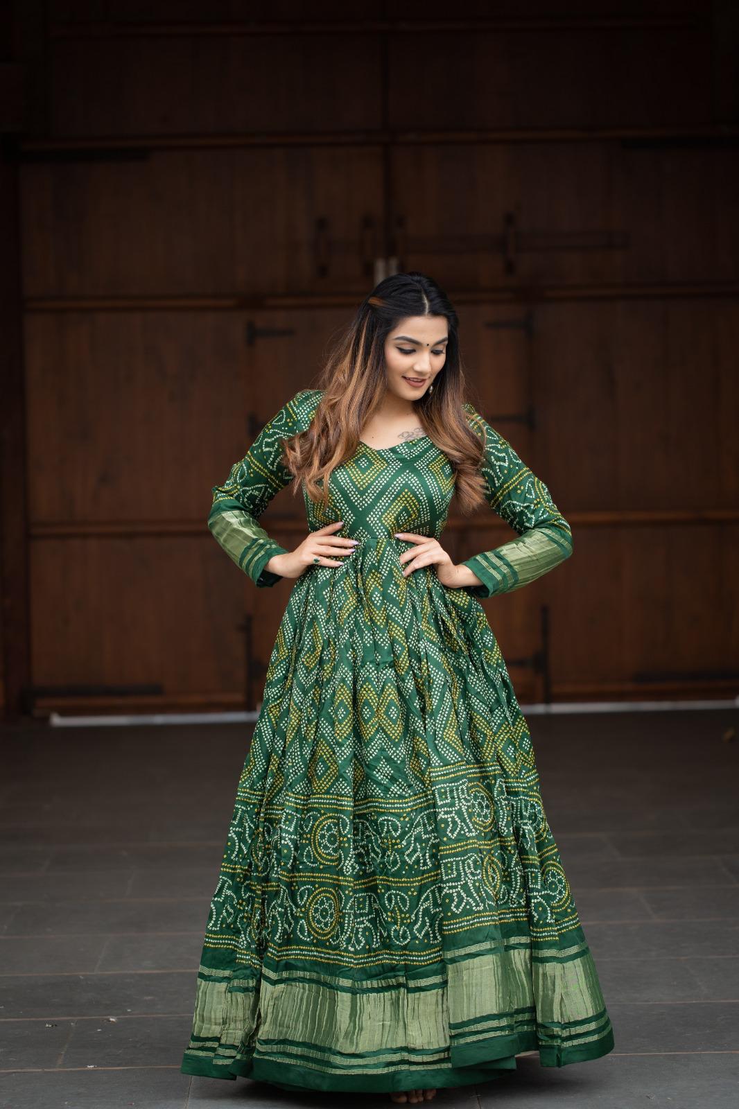 Rajasthani Bandhani Anarkali Gown for Wedding Events