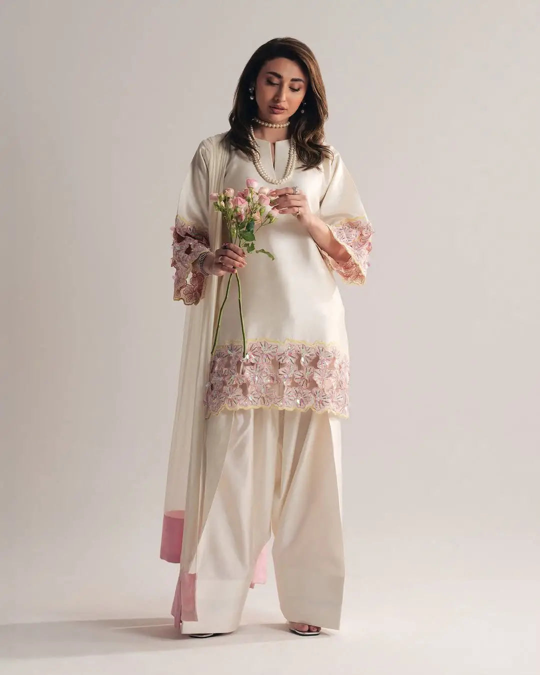 White Punjabi Suit Set for Women