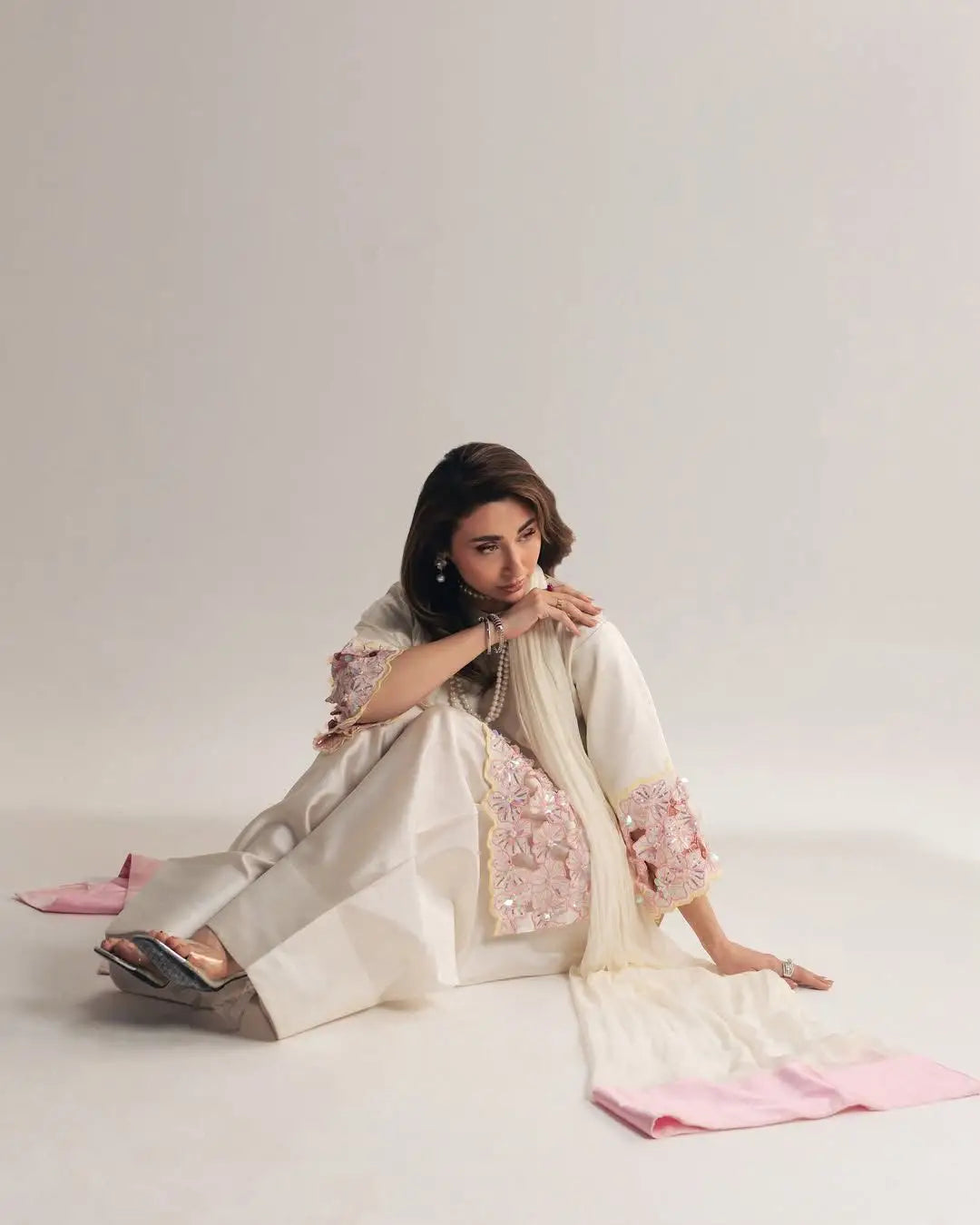 White Punjabi Suit Set for Women