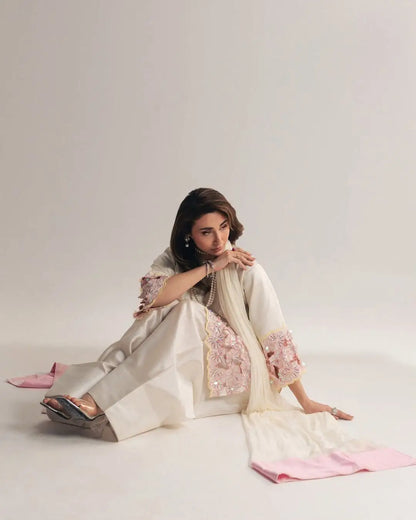 White Punjabi Suit Set for Women