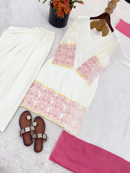 White Punjabi Suit Set for Women