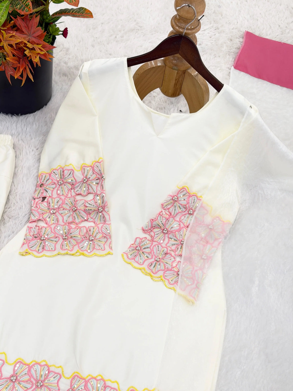 White Punjabi Suit Set for Women