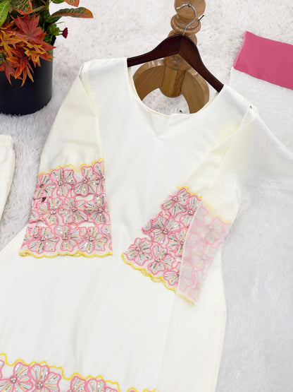 White Punjabi Suit Set for Women