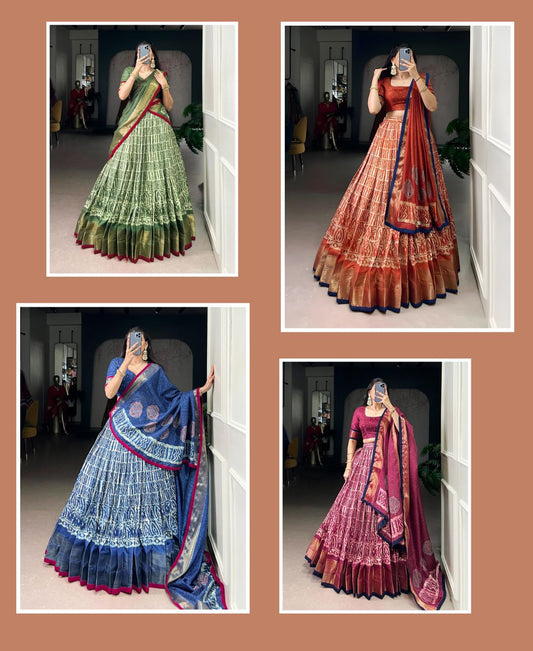 Zarakh Printed Lehenga Choli with Dupatta